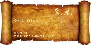 Koth Alex névjegykártya